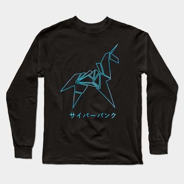 Blade Runner Unicorn (Blue) Long Sleeve T-Shirt by VanHand